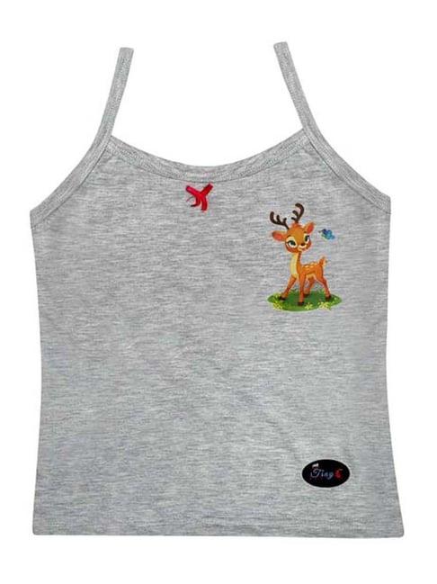 tiny bugs kids grey cotton printed camisole