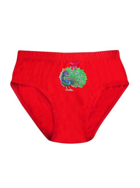 tiny bugs kids red cotton printed briefs