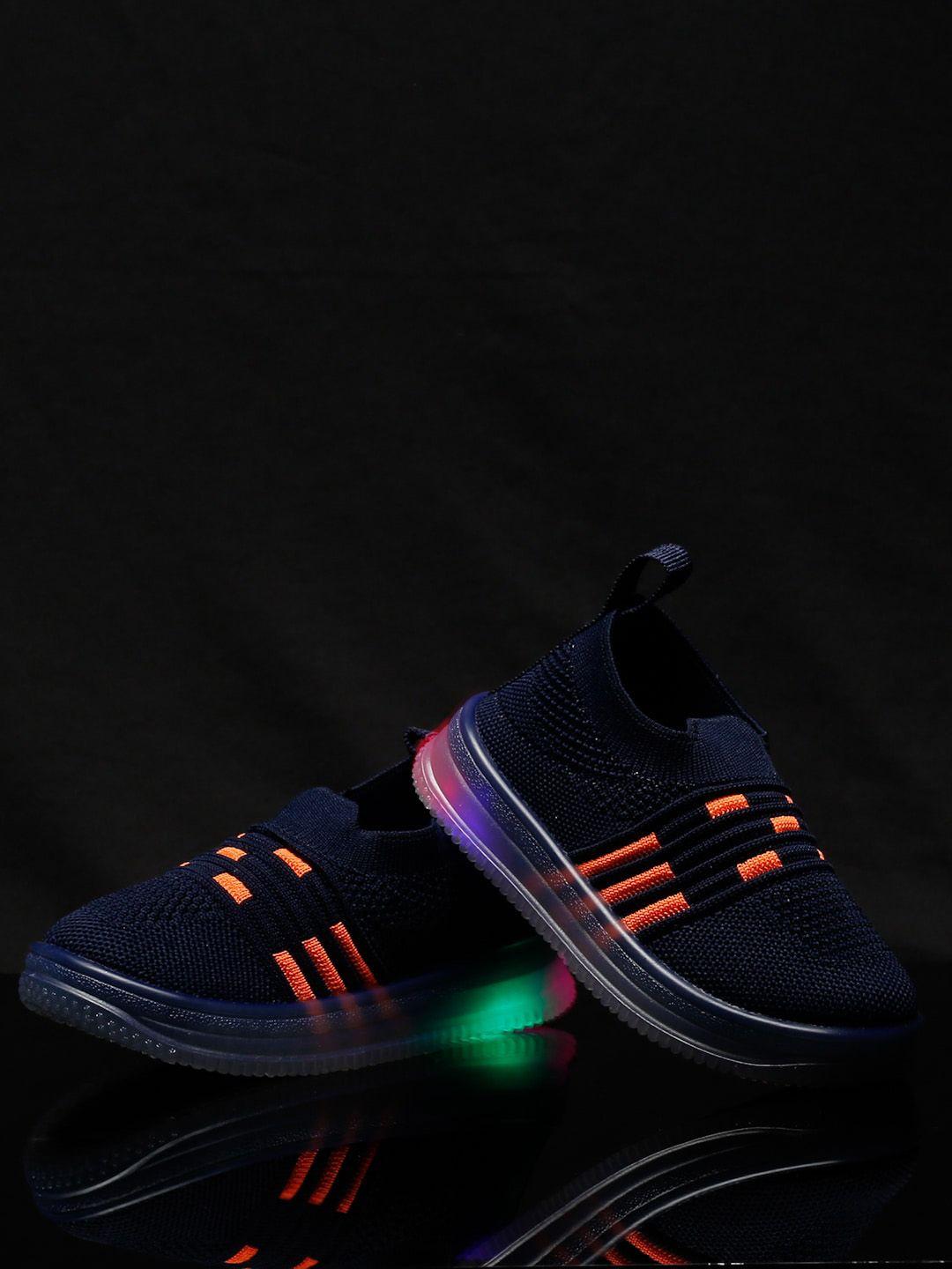 tiny bugs kids textured flyknit led slip-on sneakers