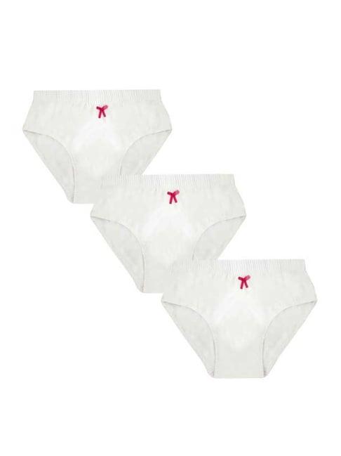 tiny bugs kids white cotton briefs - pack of 3