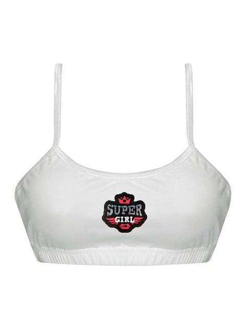 tiny bugs kids white cotton printed sports bra