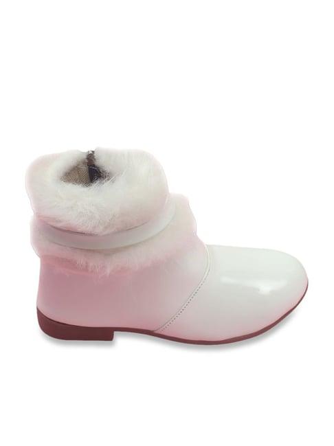 tiny bugs kids white snow boots