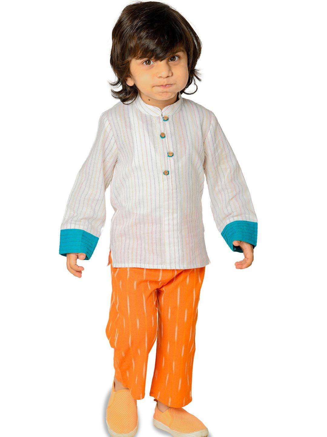 tiny bunnies boys kurta & trouser pure cotton clothing set