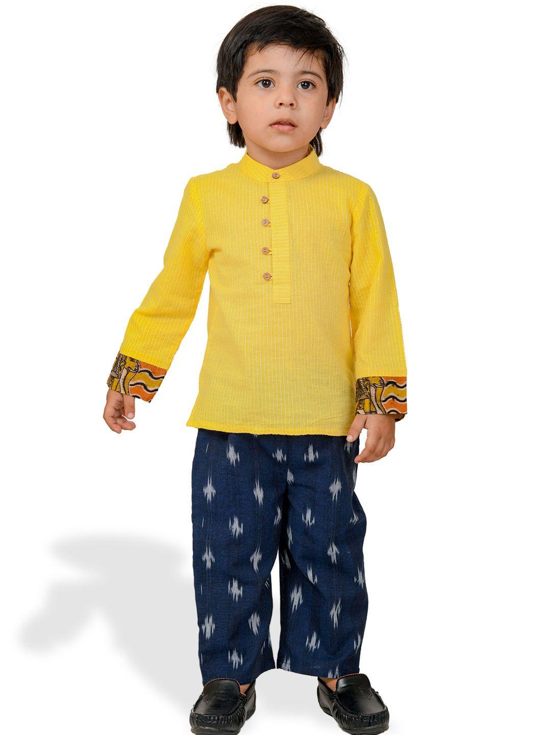 tiny bunnies boys mandarin collar pure cotton shirt with trousers