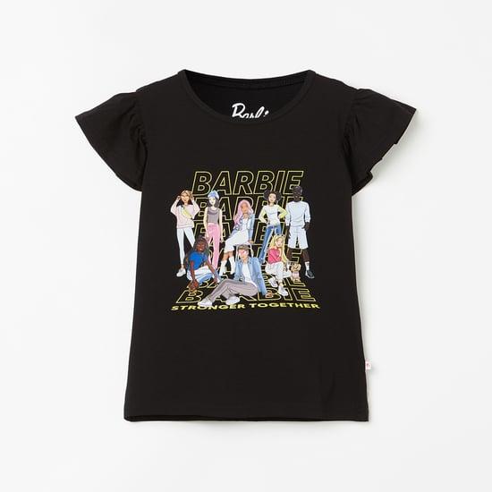 tiny girl barbie graphic printed top