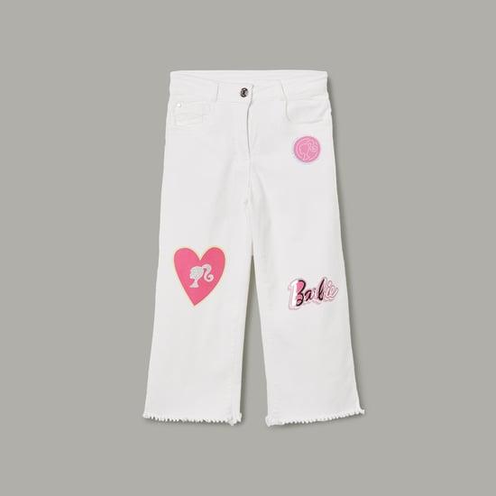 tiny girl barbie print regular fit jeans