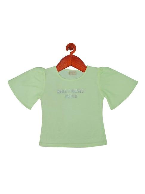 tiny girl green printed top