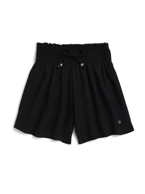 tiny girl kids black regular fit shorts