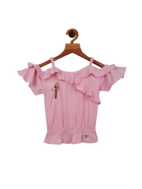 tiny girl kids pink solid top