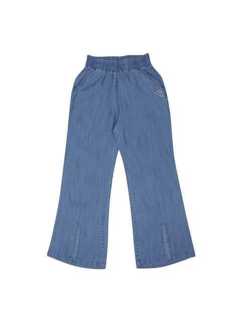 tiny girl light blue solid jeans