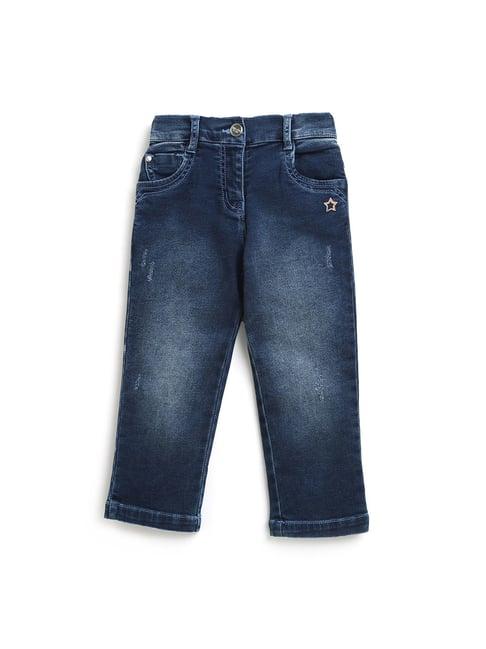 tiny girl light blue solid jeans
