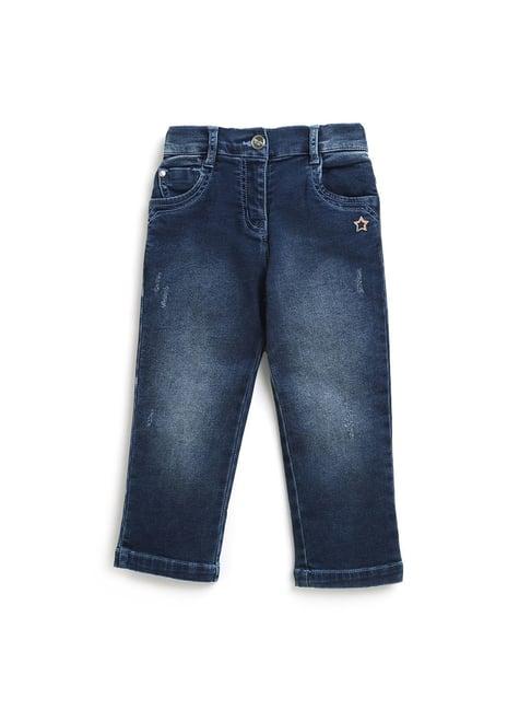 tiny girl light blue solid jeans