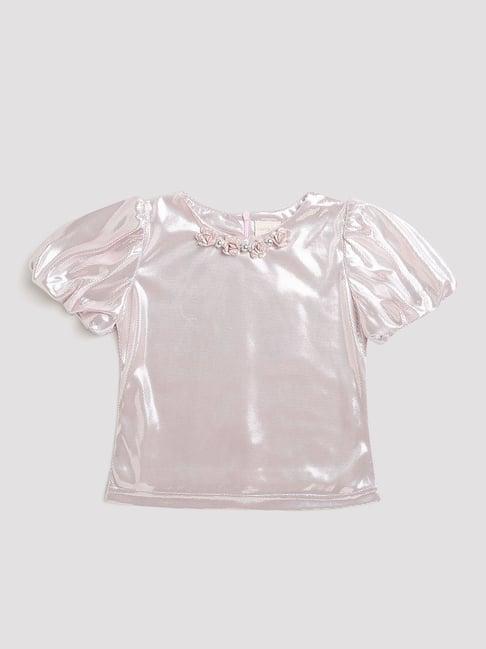 tiny girl light pink solid top