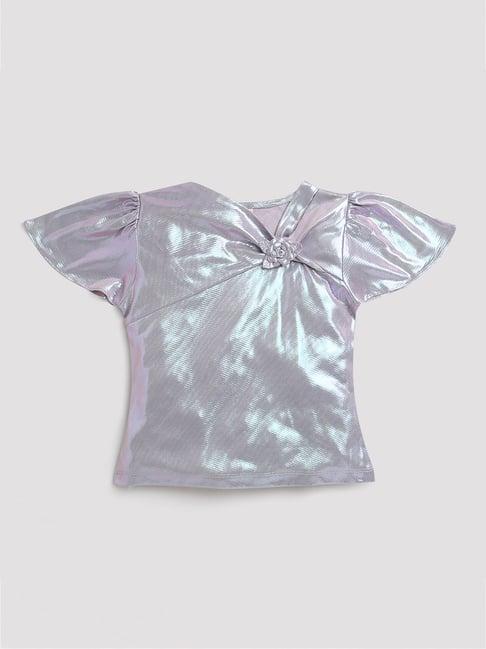 tiny girl light purple solid top