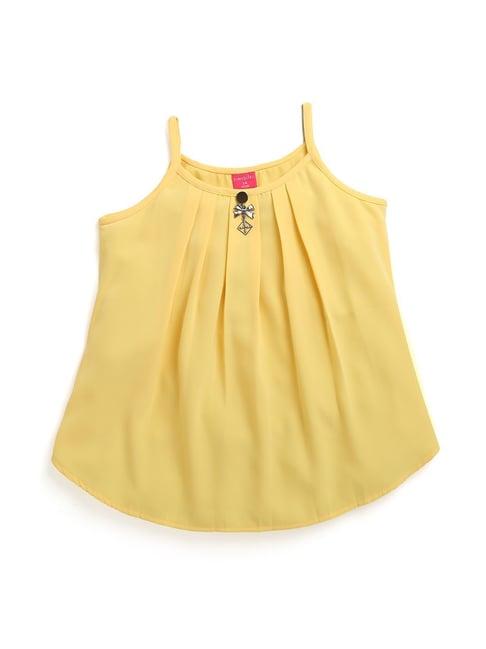 tiny girl mustard solid top