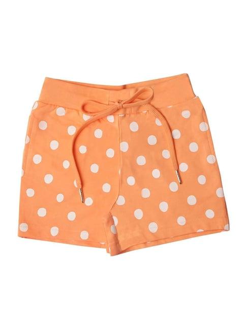 tiny girl peach cotton printed shorts