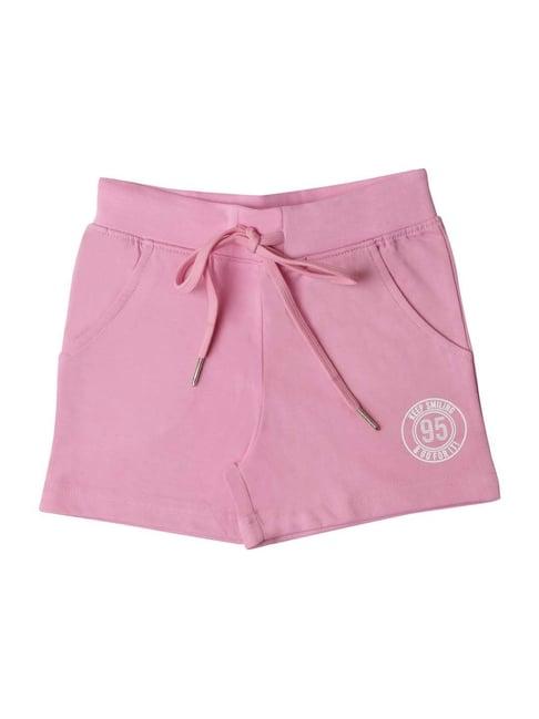 tiny girl pink cotton printed shorts