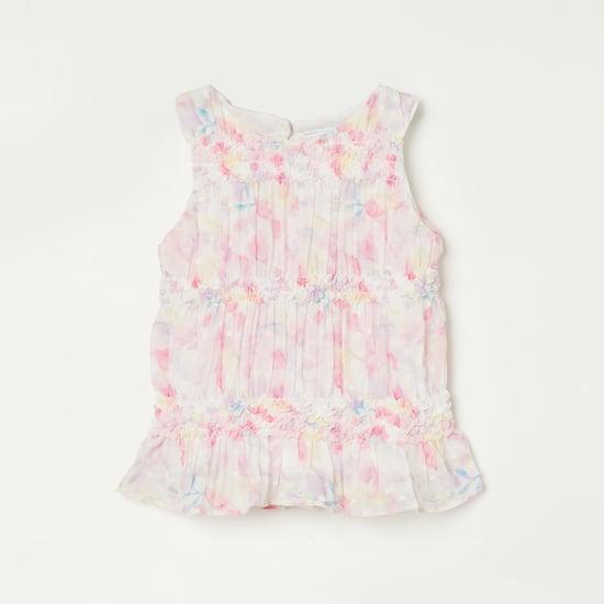 tiny girl printed sleeveless top