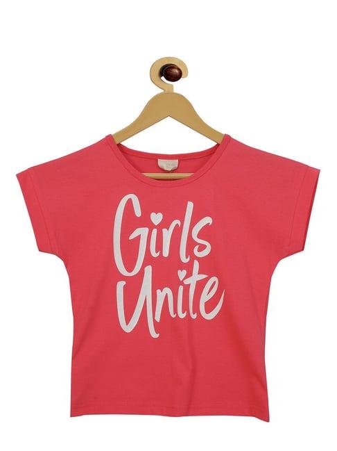 tiny girl red graphic print top