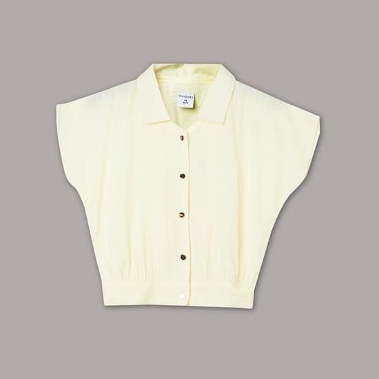 tiny girl solid collared top