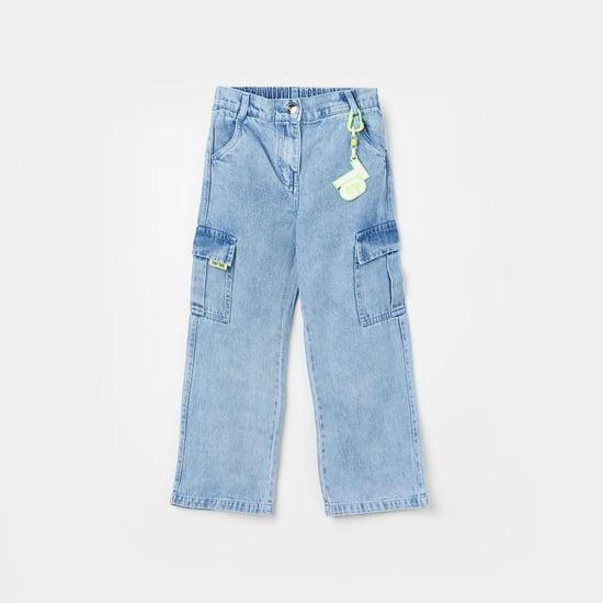 tiny girl washed comfort fit cargo jeans