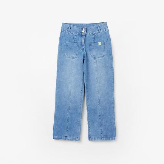 tiny girl washed regular fit jeans