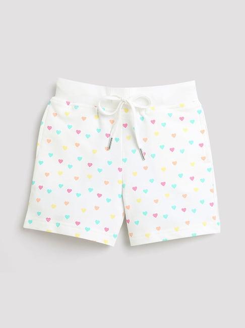 tiny girl white printed shorts