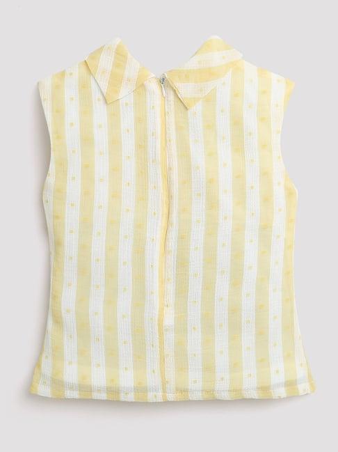 tiny girl yellow & white striped top