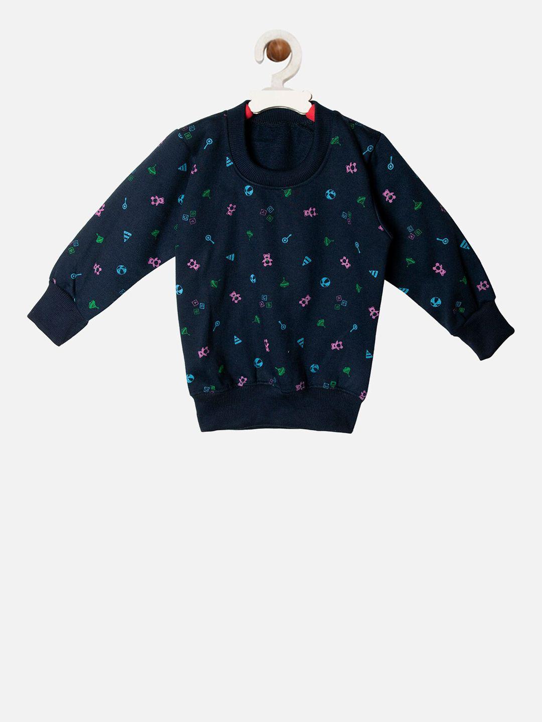 tiny hug boys blue printed sweatshirt