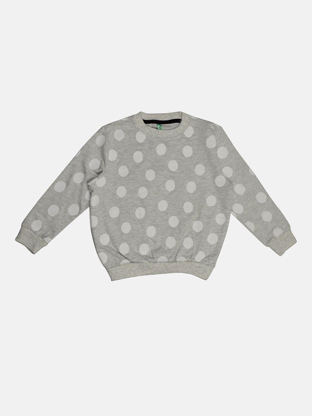 tiny hug boys grey melange printed sweatshirt