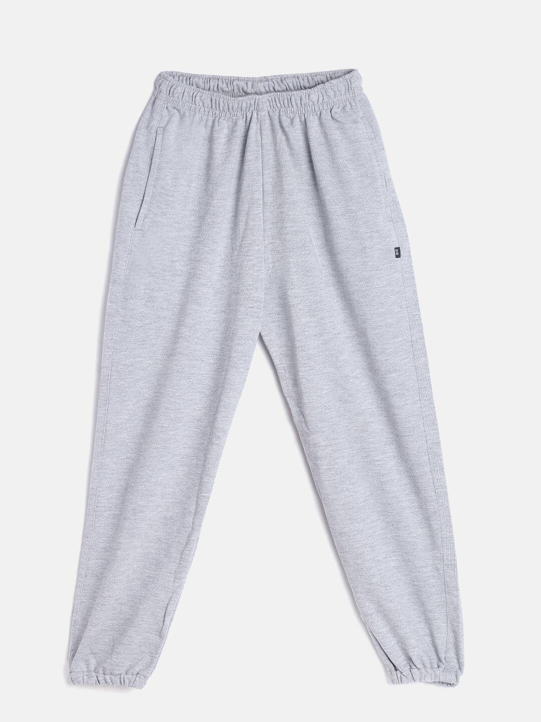 tiny hug boys grey melange solid joggers