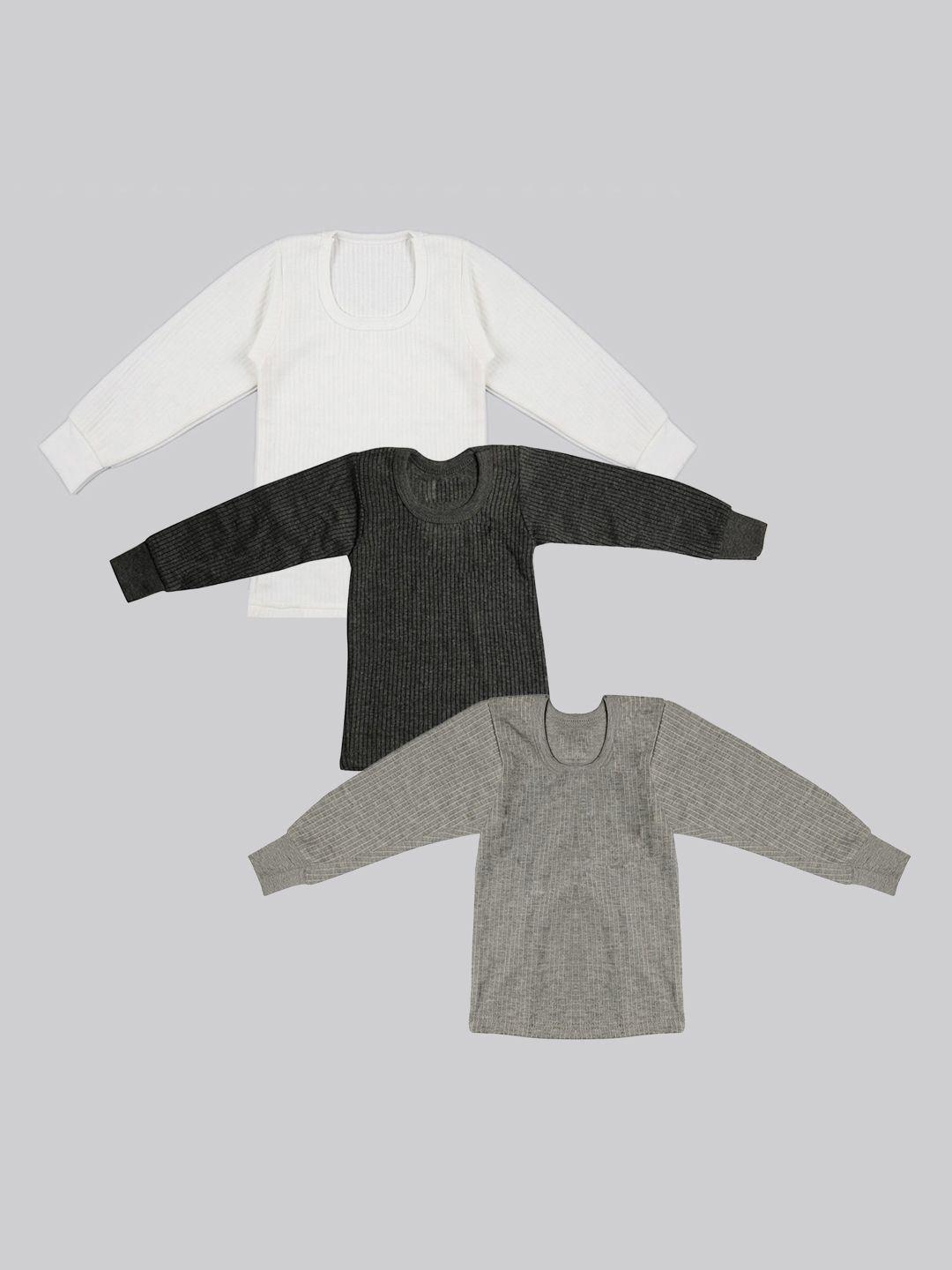 tiny hug boys pack of 3 solid cotton thermal