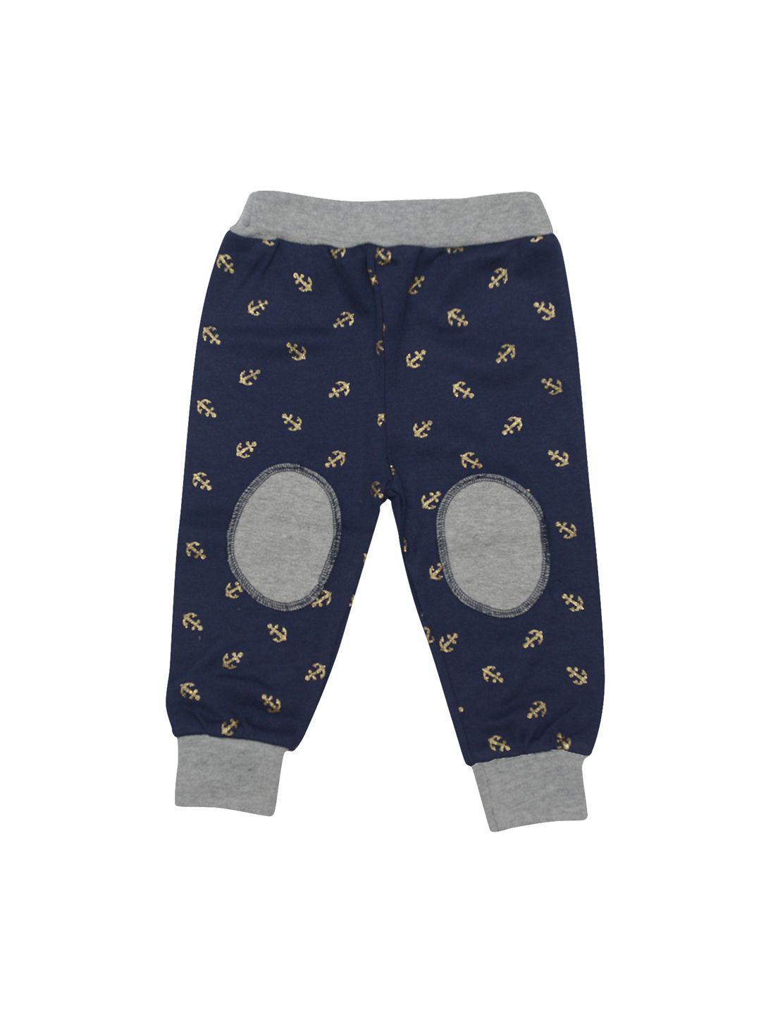 tiny hug unisex blue printed slim-fit joggers