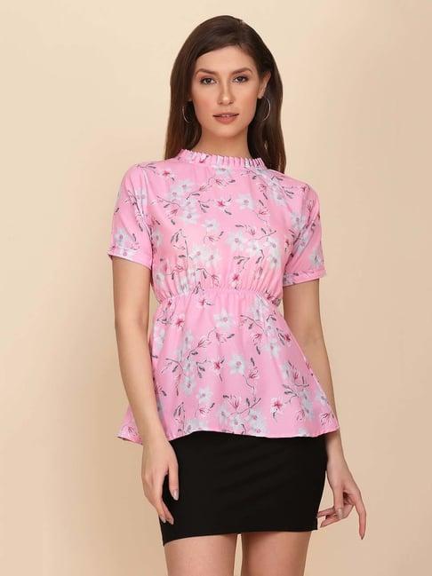 tior pink floral print top