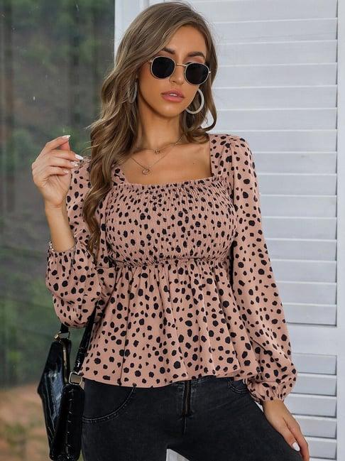 tior pink geometric print top