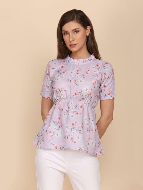 tior purple floral print top