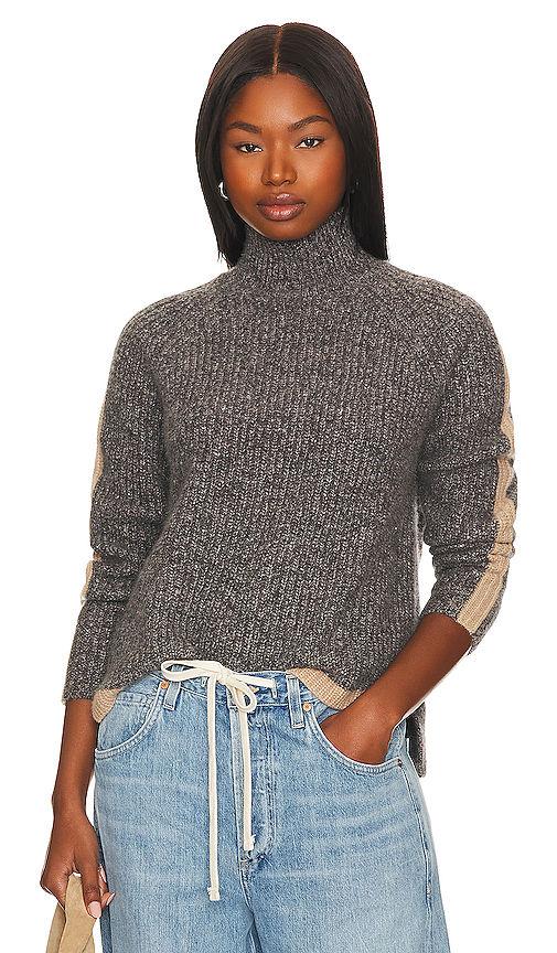 tipped mock neck sweater