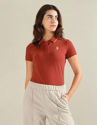 tipped collar pique polo shirt