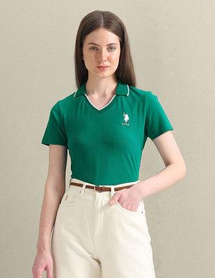 tipped collar pique polo shirt