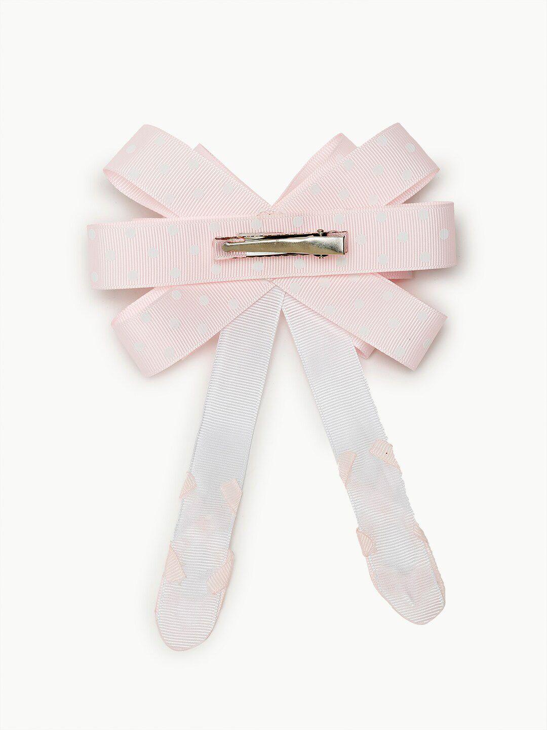 tipy tap girls pink & white embellished alligator ballerina hair clip