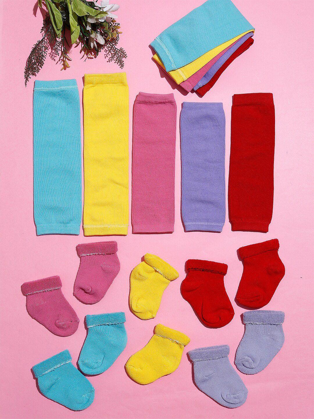 tipy tipy tap kids pack of 10 solid cotton above knee-length socks