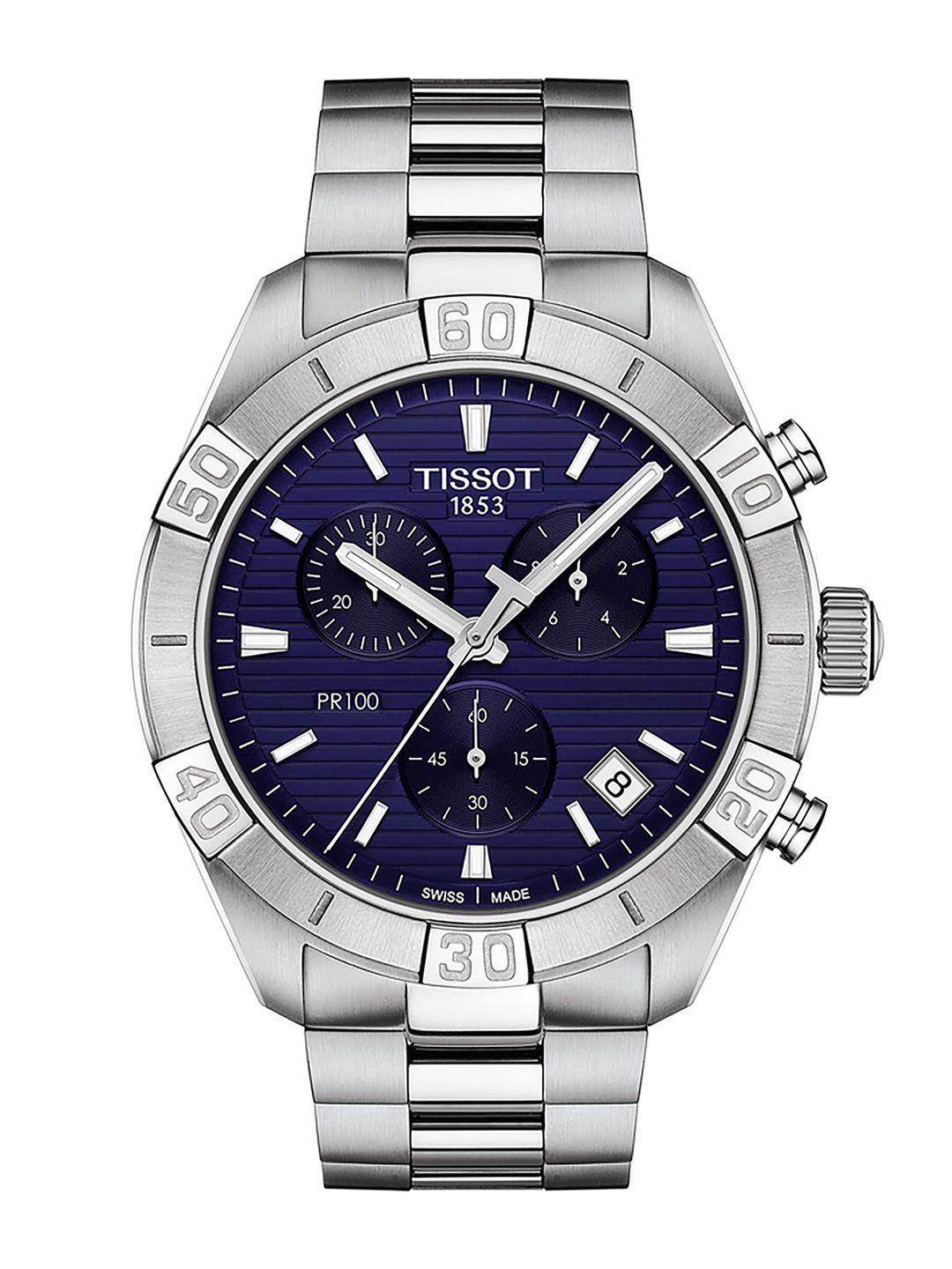 tissot men navy blue analogue watch t1016171104100