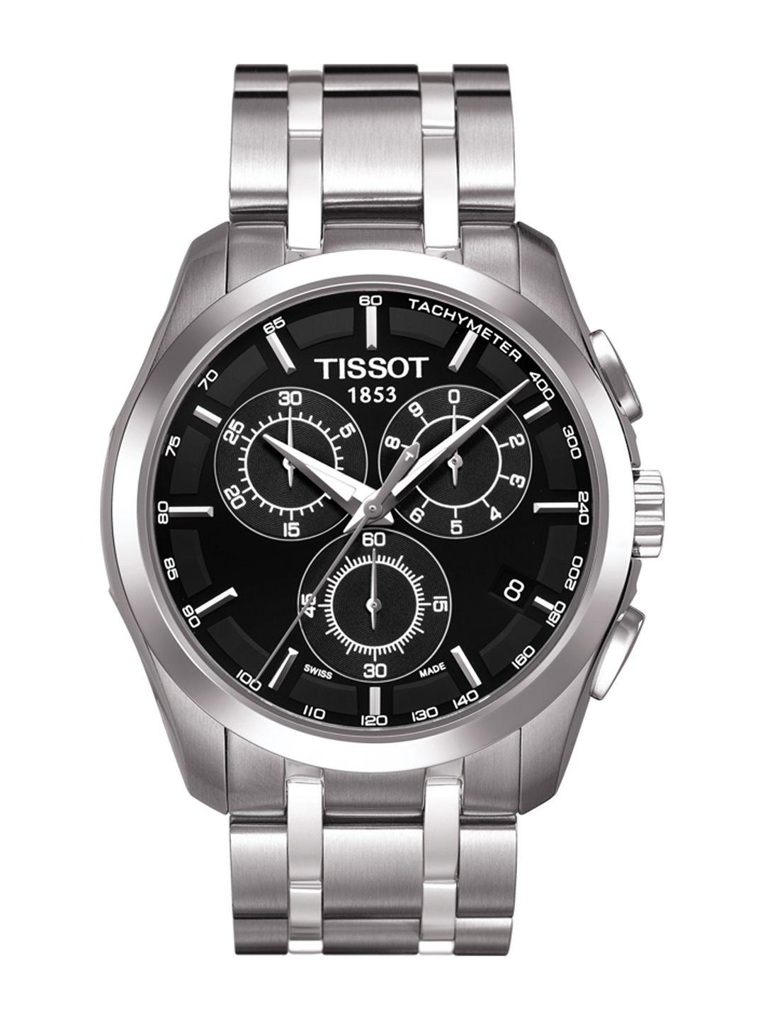 tissot men black couturier chronograph analogue watch t0356171105100