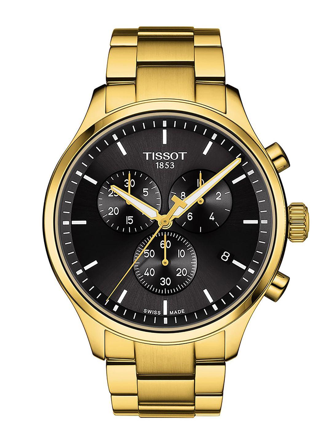 tissot men black swiss made chronograph watch t1166173305100