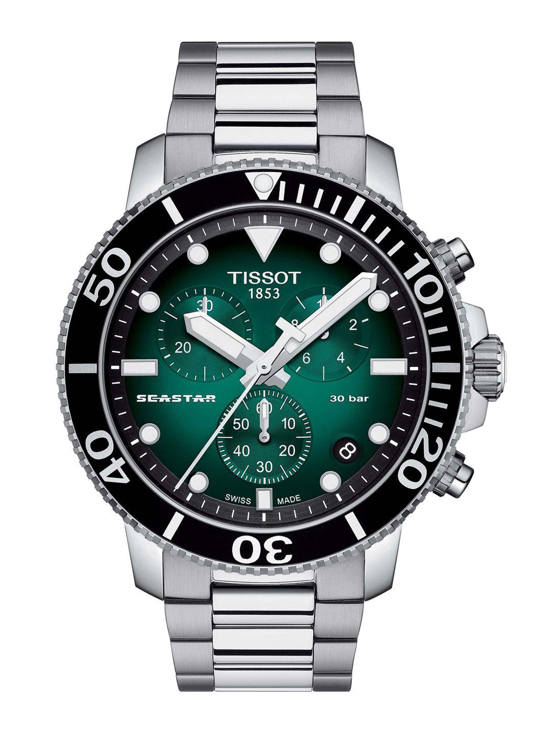 tissot men green analogue watch t1204171109101