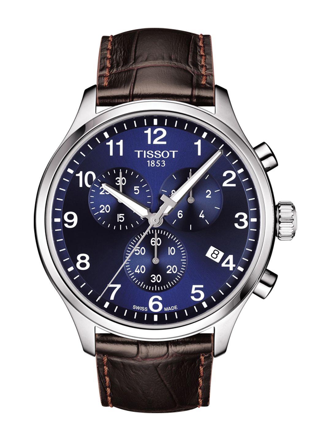 tissot men navy blue chrono xl classic swiss chronograph watch t1166171604700