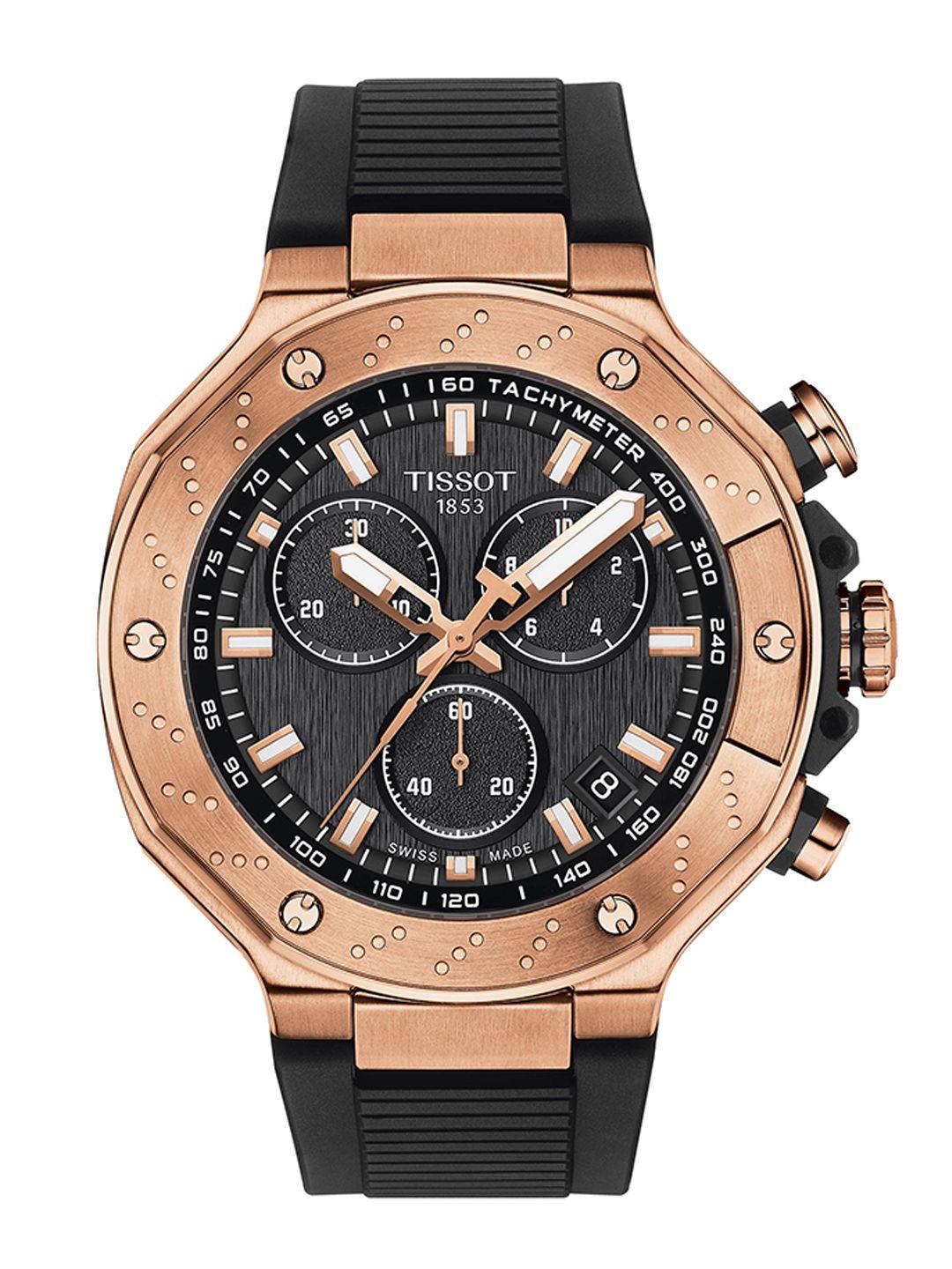 tissot men rubber t-sport reset time quartz watch t1414173705100