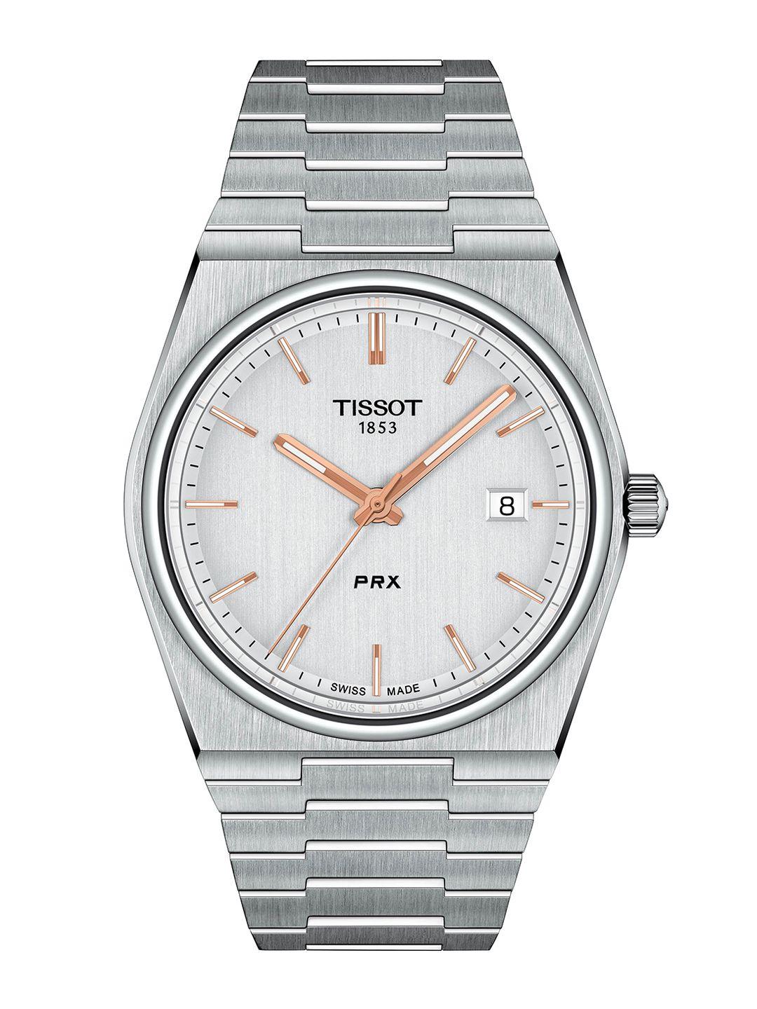 tissot men silver-toned analogue watch t1374101103100