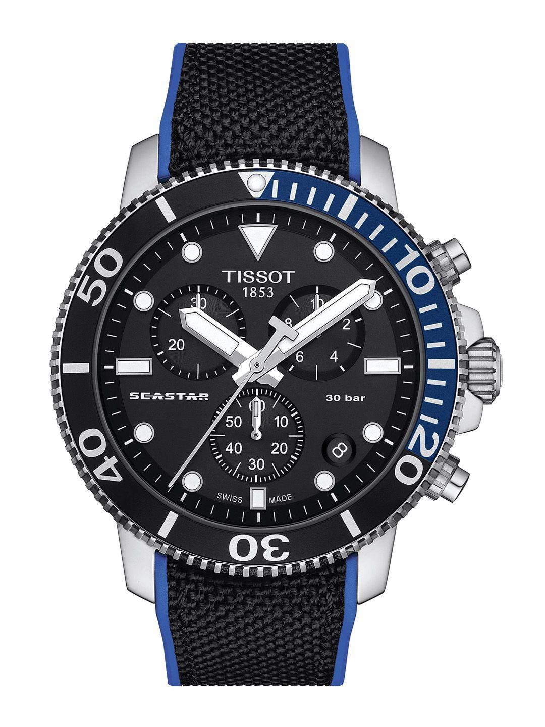 tissot men synthetictextured t-sport quartz watch t1204171705103