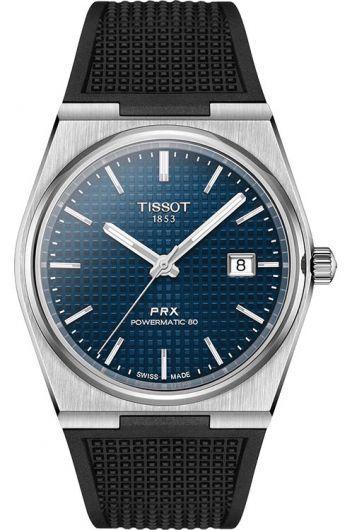 tissot t-classic blue dial automatic watch with rubber strap for men - t137.407.17.041.00